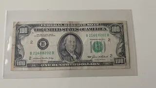 100 $ banknotes dollars/ bancnota de 100 dolari SUA