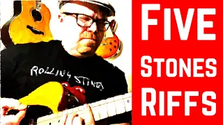 5 Rolling Stones Riffs w/TABS in Open G | Gimme Shelter | Brown Sugar | Start Me Up | How to Play