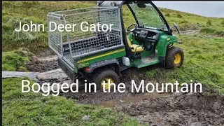 John Deer Gator bogged in the mountain. Sheep farming #lambs #shepherd #farm animals summer farmlife