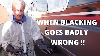 NARROWBOAT | Blacking our FLOATING HOME goes badly wrong!! | Episode 52