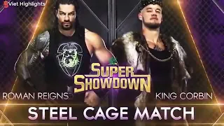 .  Roman Reigns vs King Corbin (steel cage match) WWE. 2022 highlights HD