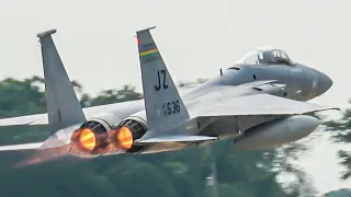 F-15 Full Afterburner Departure & Unrestricted Climb - EAA AirVenture Oshkosh 2021