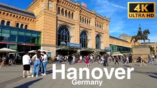 Hanover Germany, 4K-60fps the Best, Walking Tour at Hannover Hauptbahnhof