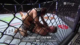 Khabib Nurmagomedov giving McGregor back his trash talking in UFC 229 Fight.