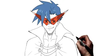 How To Draw Kamina | Step By Step | Gurren Lagann