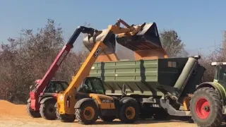 ЯК гарно. вартує уваги. JCB та Manitou на погрузці кукурудзи.