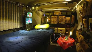 Luxurious Hideaway Stealth Van Camping | Comfortable interior with solar panels | ASMR