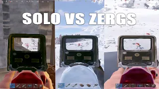 SOLO VS ZERGS  gets me ONLINED TWICE - RUST