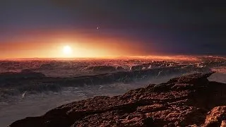 Artist's impression of the planet orbiting Proxima Centauri