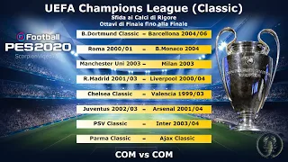 PES 2020 • Champions League (Classic) Sfida ai Calci di Rigore, Ottavi di Finale fino alla Finale