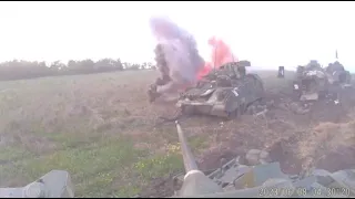 American bradley and german leopard 2 hit by mines and kornet atgm