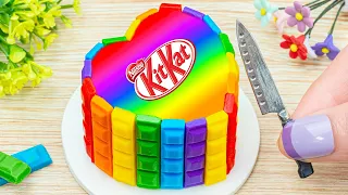 Rainbow Cake Using KITKAT 🌈 Amazing Miniature Rainbow Cake Decorating | Mini Cake Baking