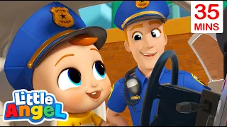 Baby John Learns About Police Officers | Job and Career Songs | Little Angel Nursery Rhymes for Kids