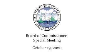 Town of Belville - Board of Commissioners Special Meeting, October 19, 2020