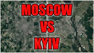 Moscow vs Kyiv + 4 More European Cities (City Area Size Comparison From Sky)