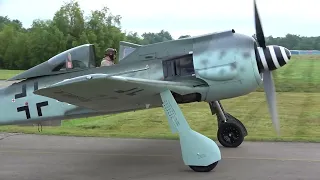 FW 190 Engine Start, Taxi, takeoff and Recovery -- Tri-State Warbird Museum