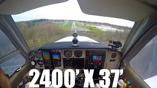 Real World SHORT FIELD LANDING In a Beechcraft Debonair/Bonanza - ATC Audio