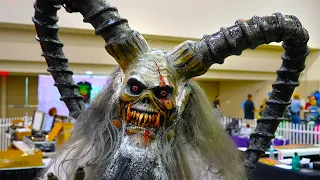 Scary KRAMPUS Giant Animatronic and Costumes at Halloween Haunt Show