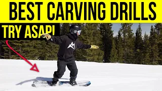 TOP 5 CARVING DRILLS FOR SNOWBOARDERS! TRY ASAP!