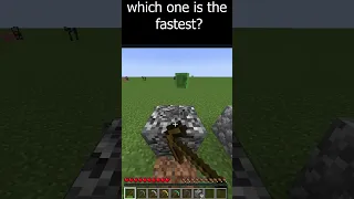 Which pickaxe is faster: wooden, iron, or stone? #fyp #fypシ #minecraft #pickaxe #mining #question