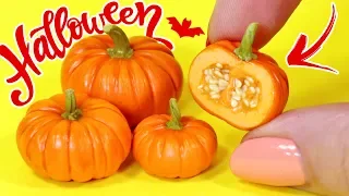 🎃 МИНИ ТЫКВА НА ХЭЛЛОУИН ❤️ ИДЕИ ЕДЫ для КУКОЛ! Полимерная глина Мастер класс ❤️ Анна Оськина