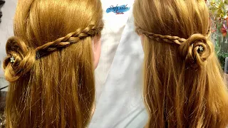 Two Braids and a Flower Bun | Dutch Flower Braid | Updos | Cute Girls Hairstyles | Style with Sam