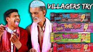 Hilarious Reactions: Villagers Try Sour Punk for the First Time ! Tribal People Try Sour Punk