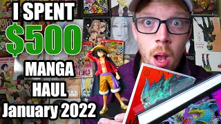 Manga Haul/Unboxing January 2022: 50+ Volumes/ $1 RightStuf Blind Boxes/Luffy Anime Figure