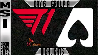 T1 vs AZE Highlights | MSI 2022 Day 6 Group A | T1 vs Team AZE