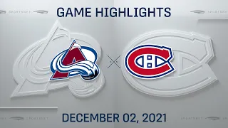NHL Highlights | Avalanche vs. Canadiens - Dec 2, 2021