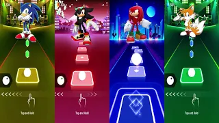 Sonic VS Shadow the Hedgehog VS Knuckles the Echidna VS Tails | Tiles Hop: EDM Rush!