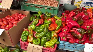 Болгария, Бургас, овощной рынок. Цены на продукты.
