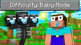 NOOB Beat Minecraft on "Baby Mode" Difficulty...