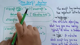 JavaScript syntax | Web Technology | Lec-25 | Bhanu Priya