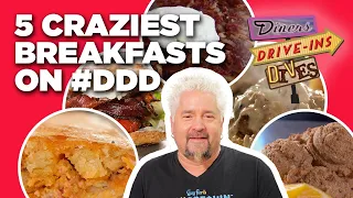 TOP 5 Most-Insane Breakfasts in #DDD Video History with Guy Fieri | Food Network