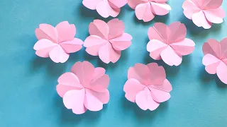 【折り紙】花びらが丸くて可愛い桜の花の作り方（花びらの重なった桜）