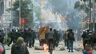 Protesters clash with police in Bogota during anti-govt demonstrations | AFP