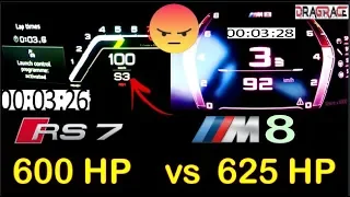 Who will win : BMW M8 Competition 625 HP vs 2020 Audi RS7 600 HP Acceleration 0 -200 100 - 200 km/h