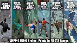 Jumping From Highest Point in All Gta Games include RDR 2 (2001-2024) | Which is Best?