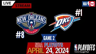 New Orleans Pelicans vs Oklahoma City Thunder Game 2 (Play-By-Play & Scoreboard) #NBAPlayoffs