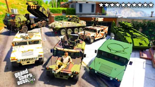 GTA 5 - Stealing Military Army Vehicles with Franklin! | (GTA V Real Life Cars # 254)