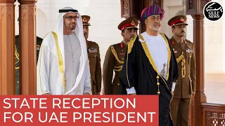 Sheikh Mohamed attends state reception at Al Alam Palace in Oman