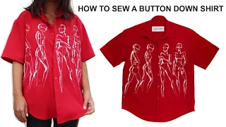 how to sew a men's button down shirt - free pattern