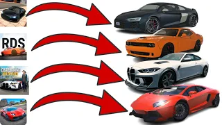 Cars in Car Game Logos Comparison |Extreme Car Driving, Car Parking, RDS, CPM