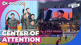 BTS V watches football match with army buddies