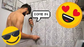 FLASHING MY GIRLFRIEND WHILE SHE SHOWERS! *EPIC REACTION*