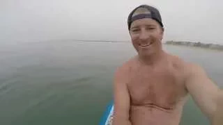Gopro. GREAT WHITE SHARKS in Huntington Beach from a SUP