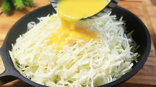 Cabbage and eggs are more delicious than meat! Easy, quick, and totally delicious dinner recipe!