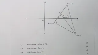 Mathematics Grade 11 Analytical Geometry November 2018 Question 4 Past Exam Papers and Memo