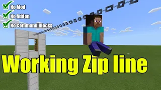 How to Make a Working Zipline - Minecraft PE / Bedrock Edition